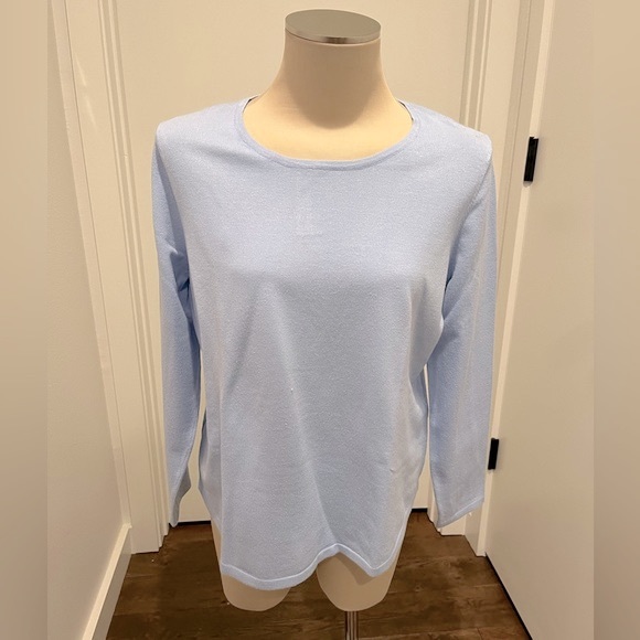 Chico's Sweaters - CHICO’S Periwinkle Lightweight Sweater With Back Quarter Zip